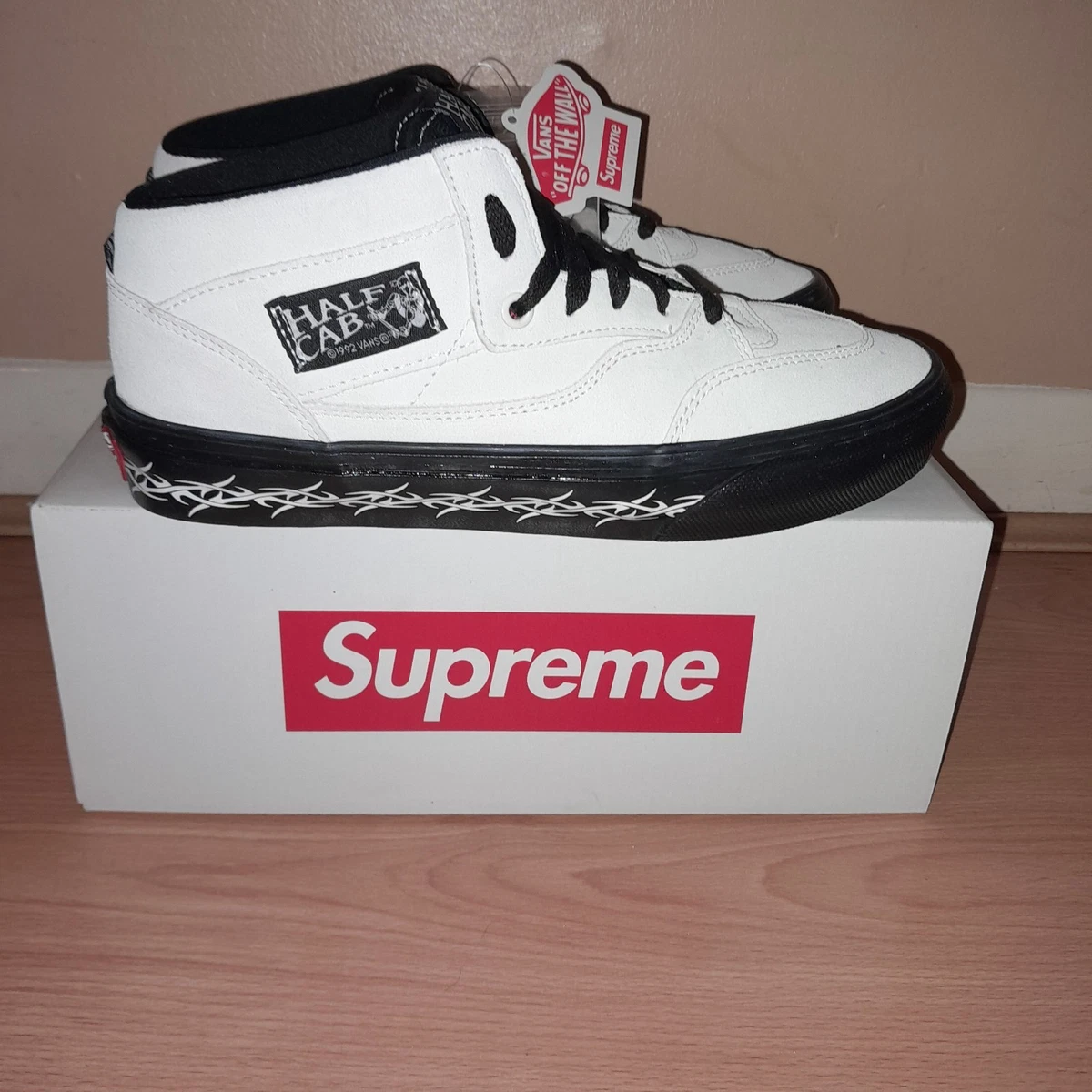 27cm Supreme Vans Half CAB PRO '92 White Supreme × Vans Half Cab
