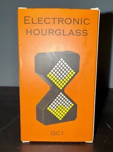 Electronic HourGlass Black LED Digital Gravity Sensing Time Black/Orange - Picture 1 of 4
