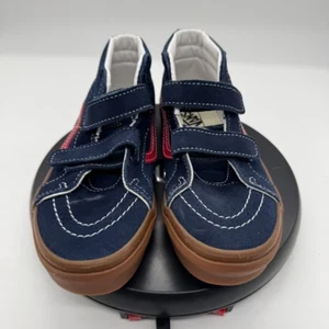 Vans Old Skool Gum bambino ragazzo taglia 3 blu navy con accenti rossi nuovo senza etichette - Foto 1 di 7
