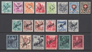 Switzerland Sc O2/O36 used. 1938-45 Officials, 20 diff, sound, fresh, VF group. - Picture 1 of 1