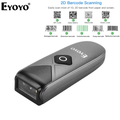 Eyoyo 1D 2D QR Code Wireless Bluetooth Barcode Scanner Phone PC Library Reader - Bild 1 von 4