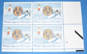 US Scott # 2142 Winter Special Olympics 22 cent Plate Block Of 4 MNH 1985 - Picture 1 of 2
