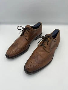 H&M Europe Wingtip Oxford Brown Leather Dress Shoe Mens Size EU 40 | US 7.5 - Picture 1 of 11