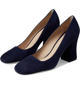 Stuart Weitzman Blue Curveblock 85 High Heel Pumps Patent Leather Blue US 7.5B - Picture 1 of 5