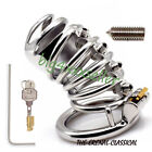 Stainless Steel Adjustable Screw Spiked Chastity Cage Lock Rings Torture Bandage