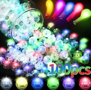 100PCS Luminous Tumbler Neon Ball LED Balloon Decoration Vase Filler Party Decor - Picture 1 of 7