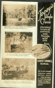 Pubblicità Vintage Jooey's Jungle Cruise RPPC Silver Springs FL - Foto 1 di 2