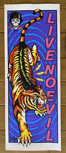 Frank Kozik SIGNIERT '09 11x30 Tiger King Giclee Druck LE AUTOGRAMMIERT live kein Übel - Bild 1 von 4