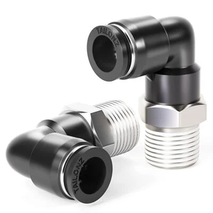 Male Elbow 6mm Tube OD x 1/8 Inch BSP 90 Push to Connect Fittings PL6-01 Pack... - Picture 1 of 9