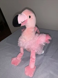 PURSE 2 handle zipper Wishpets Coral the plush PINK FLAMINGO 2004 preowned/love - Picture 1 of 8