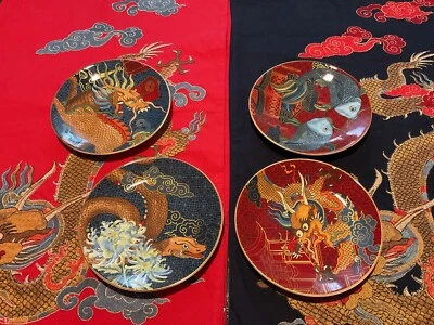 WILLIAMS-SONOMA Williams Sonoma Lunar New Year Appetizer Plates s/4 boxed