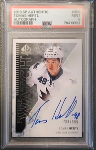 2013-14 SP AUTHENTIC FUTURE WATCH RC AUTO #308 TOMAS HERTL #/999 PSA 9 - Picture 1 of 2