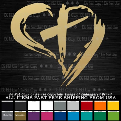 Heart with Cross Christian, Jesus God Religion Christianity Decal sticker - Image 1 of 4