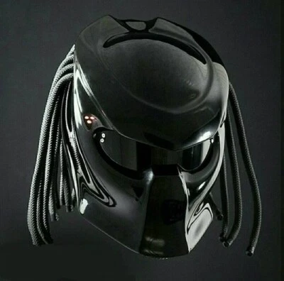 FREE SHIPPING AWESOME BLACK PLAIN SOLID PREDATOR HELMET FOR BIKER  WITH 3 LASERS - Image 1 of 4