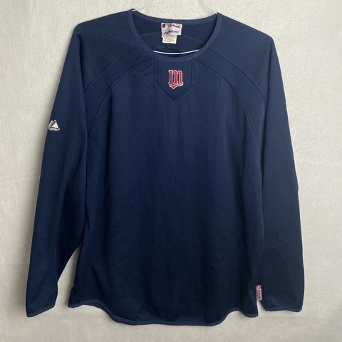 Majestic Minnesota Twins Sweatshirt Pullover Therma Base Blue Men's Size Medium Cover