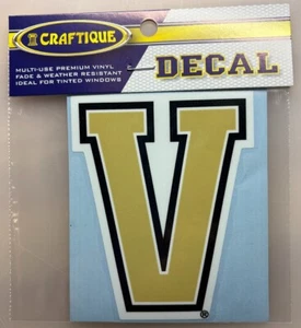 University of Vanderbilt Commodores BLOCK V LOGO Vinyl Decal Car Window Sticker - Picture 1 of 1