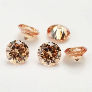 4 mm 10 Stck. Lot EGL Zertifiziert Natürlicher Kambodschanischer Champagner Zirkon Lose Edelstein - Bild 1 von 4
