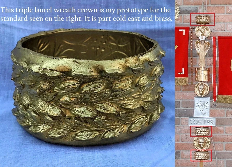 Стандартный тройной венок римской армии золотые короны легион преторианская когорта вспомогательный - Изображение 1 из 1