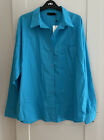I Saw It First Ladies Blouse Oversized Shirt bright Blue Sz 10 Cotton Lagenlook