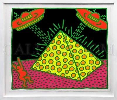 KEITH HARING "SIN TÍTULO" 1983 | DE SUITE FERTILIDAD | SERIGRAFÍA GRANDE FIRMADA Foto 1 de 3