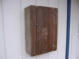 PRIMITIVE SMALL WALL HANGING CABINET CUPBOARD PAINTED COUNTRY FARMHOUSE RUSTIC - Picture 1 of 10