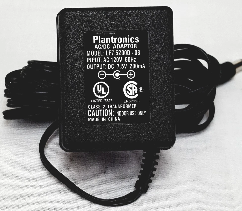 NEW Plantronics Power Supply Wall Charger AC-DC Adapter UD-07502 P/N 18685-01  - Image 1 of 2