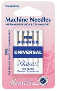 Hemline Sewing Machine Needles Fine Assorted - per pack of 5 - Picture 1 of 1