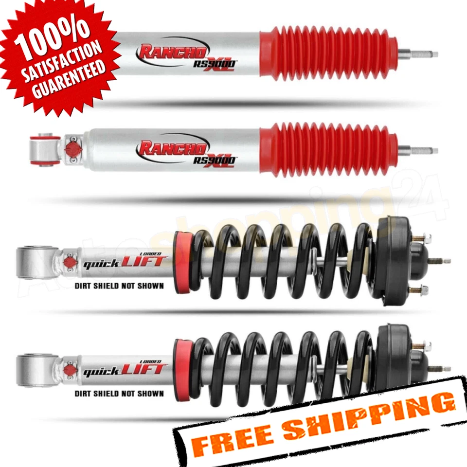 Rancho Set of 2 Rear Shocks & 2 Front Struts for 2000-2006 Toyota Tundra 4WD - Imagem 1 de 2