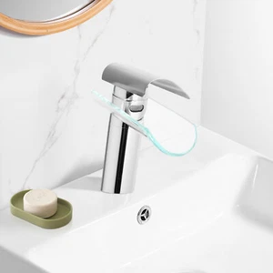 Wasserfall Wasserhahn Waschtischarmatur Einhebelmischer Badezimmer Mischbatterie - Bild 1 von 10