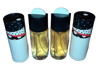 Lote de 4 Avon CONTRAST - 2 Colônia Spray 2 Talco Corporal Perfumado Vintage Novo em folha - Imagem 1 de 2