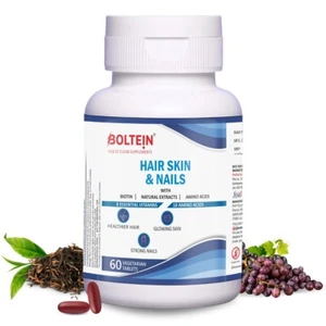 BOLTEIN Hair skin & Nails supplement with Biotin & Vitamin E 60 Tablets - Picture 1 of 3