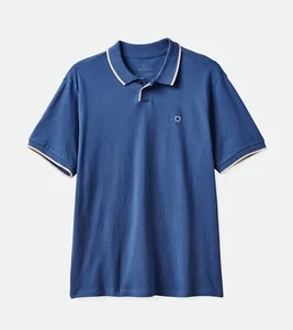 BRIXTON PROPER Men's Knit Polo Shirt - Pacific Blue - Large - NWT - Picture 1 of 1