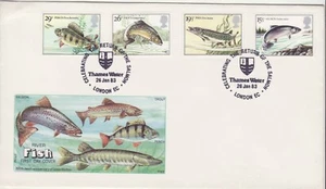 GB Stamps First Day Cover British River Fishes, angling, reeds PHILART SHS 1983 - Picture 1 of 1
