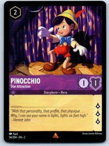 Tarjeta Lorcana Disney Atracción Estrella Pinocho 56/204 - Imagen 1 de 2
