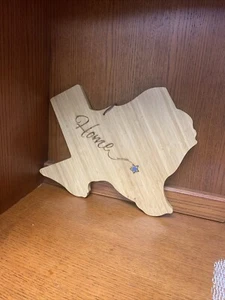 Texas State Cutout Wood Sign. HOME SA Inscription 15 1/2" X 14" - Picture 1 of 3