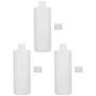  3 Pcs White Pe Travel Bottle Portable Shampooer Lotion Container