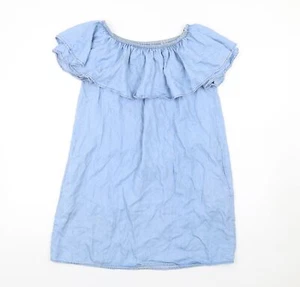 Zara Womens Blue Lyocell Blend Size M Off the Shoulder - Picture 1 of 10