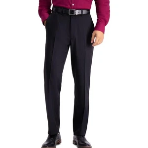 Haggar Men's Travel Performance Tailored Fit Suit Pants Black Size 42x32 Dress - Picture 1 of 8