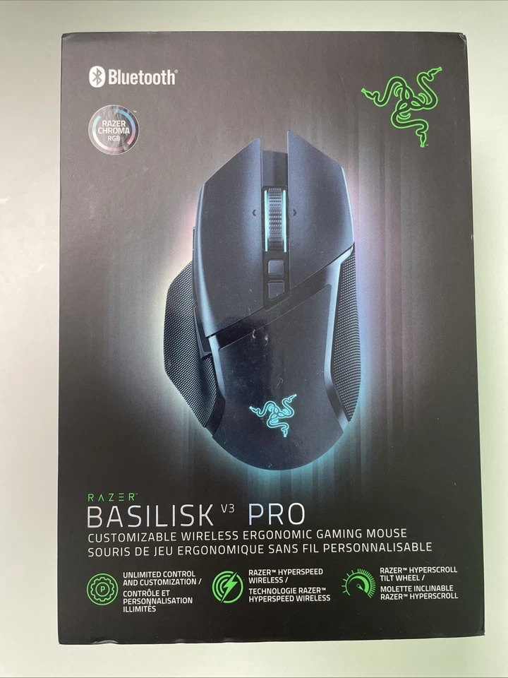 Razer Basilisk v3 Pro Customizable Wireless Gaming Mouse RZ01-04620100-R3U1 NEW - Image 1 of 1