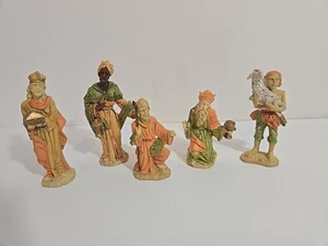 Set statuine presepe ceramica vintage 5 pezzi - Made in Taiwan alte 3-4" - Foto 1 di 6