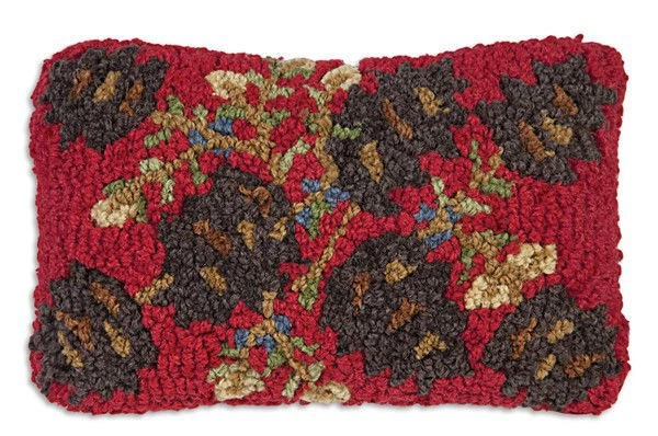 Chandler 4 Corners - Pinecones on Red 8" x 12" Pillow - 167PINERED - Image 1 of 1