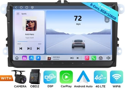 Android 13 8+128G Head Unit Car Stereo Sat Nav WiFi 4G RDS Optical for VW Amarok - Image 1 of 4