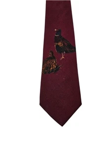 Cravatta collo lana fagiano Polo Ralph Lauren vintage caccia gioco uccellini 56,5" made in USA - Foto 1 di 8