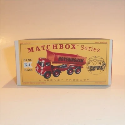 Matchbox Lesney King Size K  1 Hoveringham Tipper Dump Truck Repro Box - Image 1 of 4