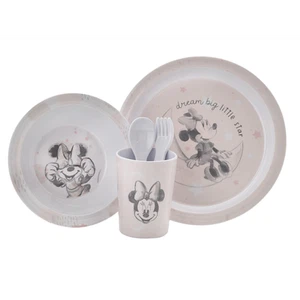 Disney Minnie Baby 5 Piezas Melamina Juego de Alimentación Taza Tazón Plato Cubiertos Rosa - Imagen 1 de 5