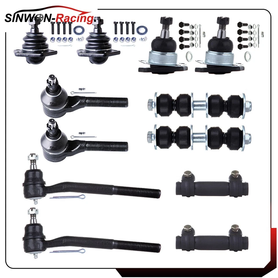 12pcs Tie Rod Sleeves Ball Joint Suspension Kit For 1999-2001 Oldsmobile Bravada - Image 1 of 4