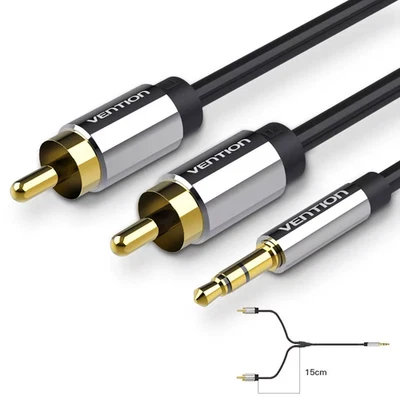 Cavo Jack RCA Vention Jack Da 3.5Mm a 2 Cavo Audio RCA Cavo 2M 3M 5M10M 2RCA per - Immagine 1 di 4