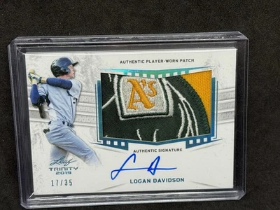 2019 Leaf Trinity LOGAN DAVIDSON Auto RPA Logo Patch RC Oakland Athletics /35 - Image 1 of 2