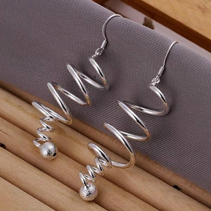 Enchapado en plata moda lindo bonito hermoso pendiente nuevo joyería mujer dama E215 - Imagen 1 de 2