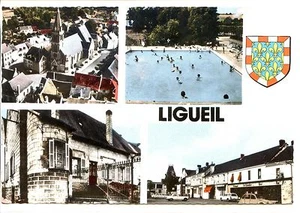 CP 37 INDRE-ET-LOIRE - Ligueil - Multivues colorisées - Blason - Foto 1 di 1